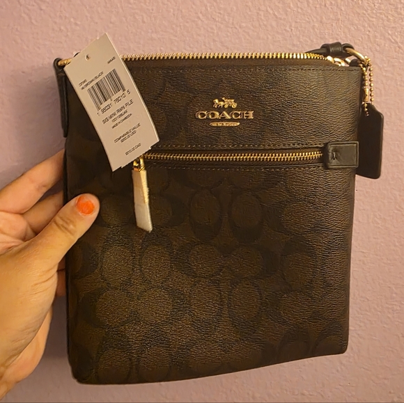 Coach Black and Brown Mini Crossbody Bag - Picture 2 of 5